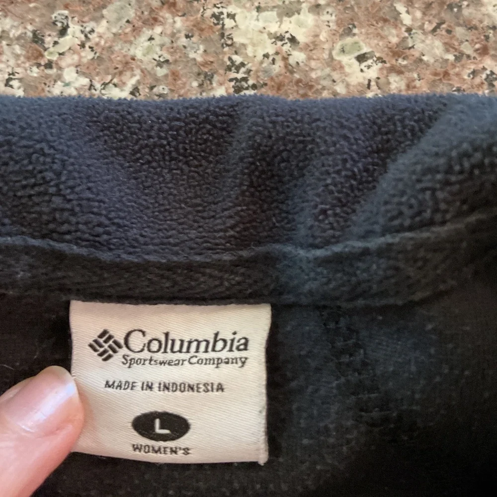 Columbia Lightweight Fleece Jacket full zip size large Black